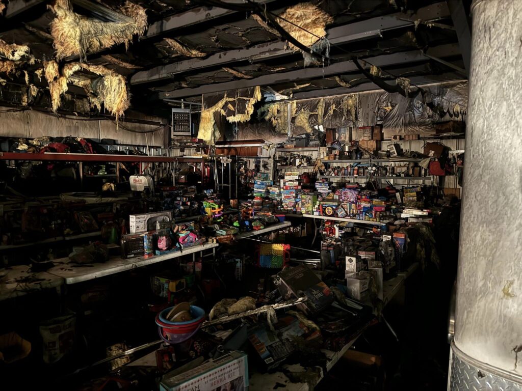 toys destroyed in a fire in Manchester on Tuesday