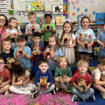 Local Pre K learn lessons with little eggs
